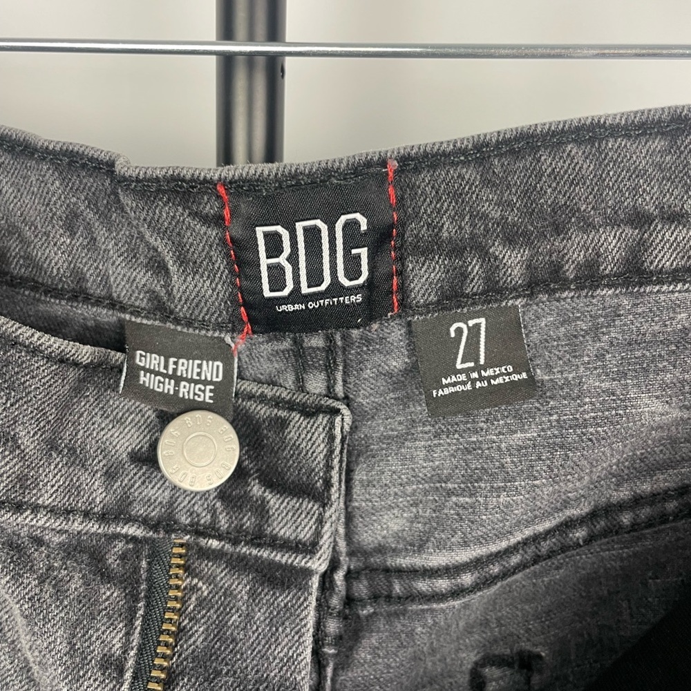 Urban Outfitters BDG‎ Distressed Washed Black Girlfriend High Rise Denim Shorts - Picture 5 of 5